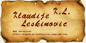 Klaudije Leškinović vizit kartica